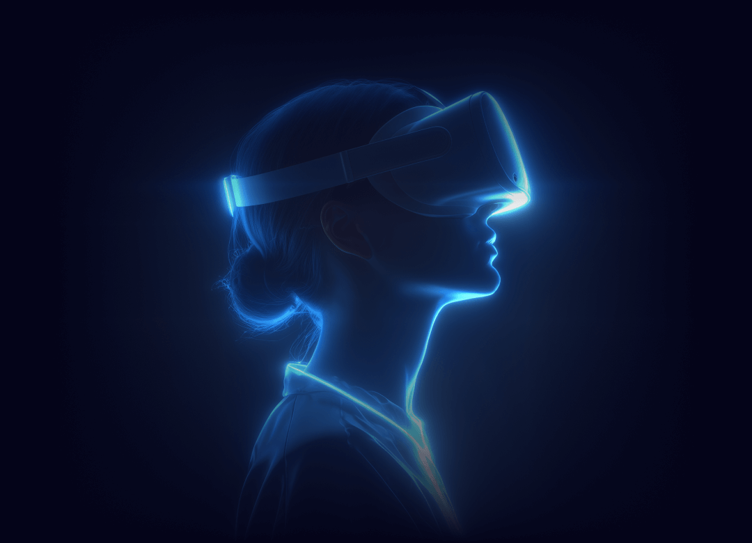 une femme avec un casque VR